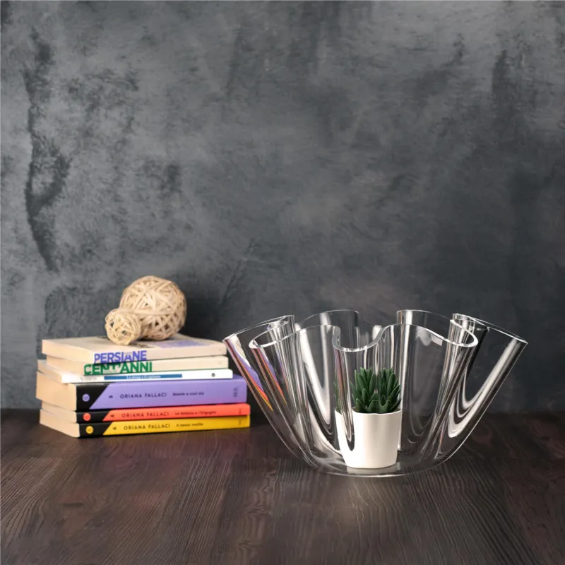 Porta vaso contenitore in cristallo acrilico LIke Water Versione Big diametro 28xh16 cm spessore 5 mm colore trasparente Vesta Di Tendenza