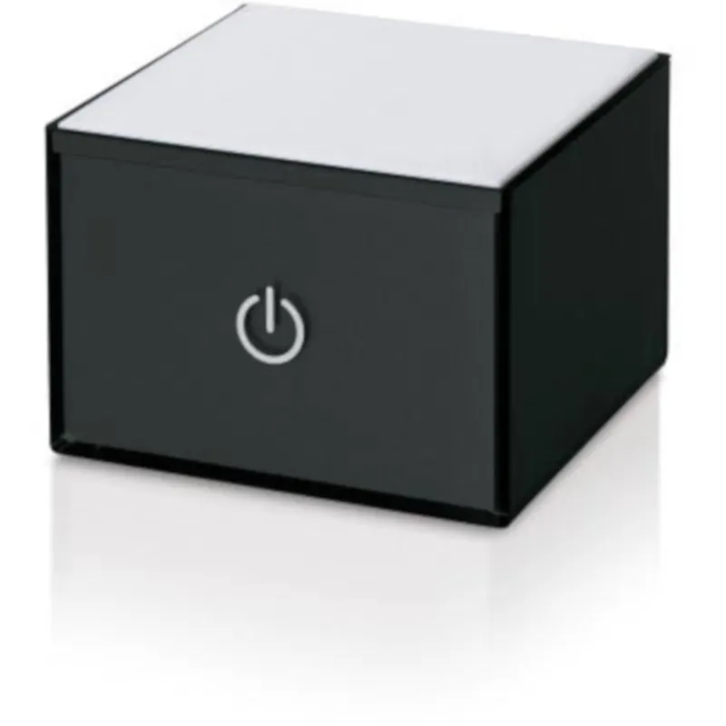 Nuovo Arrivo lampada usbox piccola nero, dimensioni 10x10xH7 cm, peso 0,4 kg Vesta