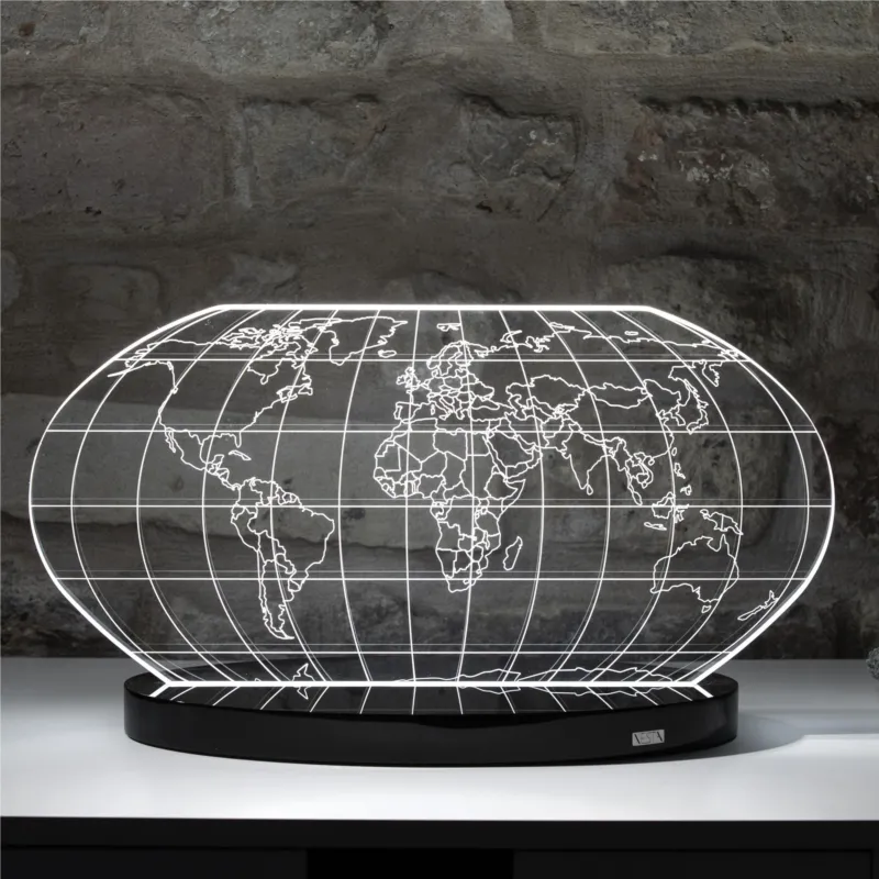Lampada da tavolo COLOMBO LUXURY in cristallo acrilico Piccola 27,5x9.5xh13,8 cm con base nero opalino Vesta Promo Stagionale