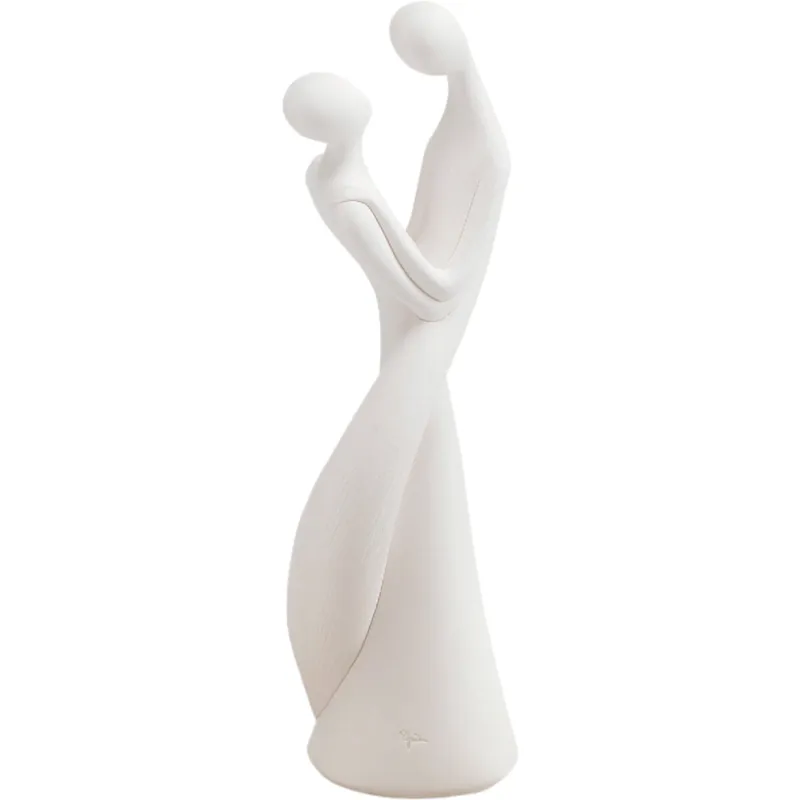Innamorati treccia Statuetta In Resina Bianco Luna Piccolo h 14 cm colore bianco Fantin Argenti Ultime Pezzi