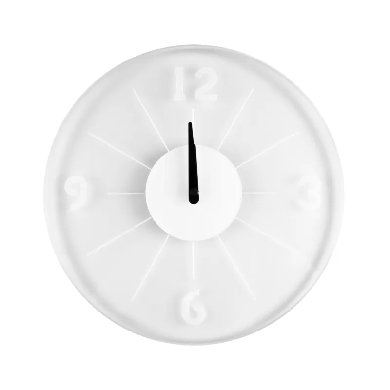 Orologio da parte in cristallo acrilico trasparente bordo stondato focus trasparente incolore, spessore 3 mm Vesta Più Venduto