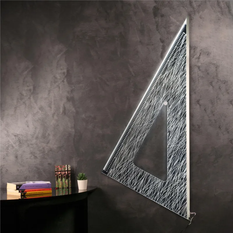 Ultime Pezzi Lampada da Parete squadra 30° 60° trasparente incolore, dimensioni 115x10xH63 cm, spessore 10 mm trasparente Vesta