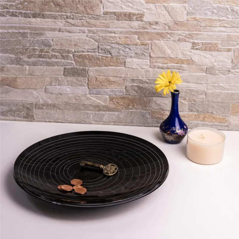 vuotatasche circle nero, dimensioni Ø26x18xH3 cm, spessore 3 mm Vesta Esclusivo