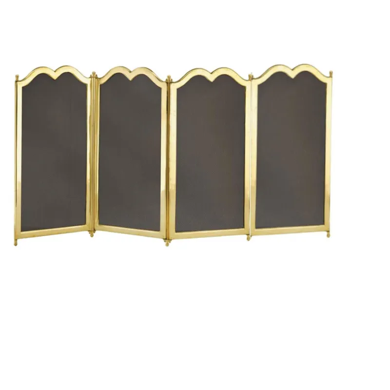 Parascintille per camino 3 ante in Ottone 100xh40 cm lavorazione artigianale in ottone pieno stile classico, rete NERA Sessa Ferro Battuto Acquista Ora