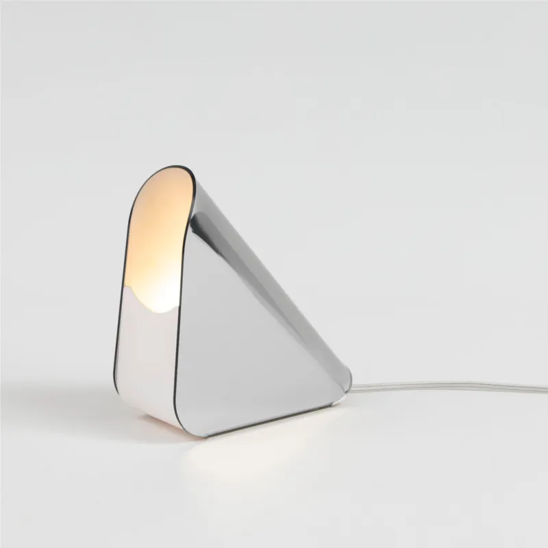 A Buon Prezzo Lampada da tavolo in cristallo acrilico SHELL Piccola 7xh9 cm Lampada E14 40 W con filo plexiglas finitura metallizzata specchio Vesta