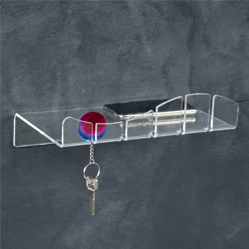 Mensola in cristallo acrilico trasparente portachiavi KEYHOLDER SHELF 30x20xh12 cm -Spessore 5 mm da in cristallo acrilico trasparente Vesta Ultima Occasione
