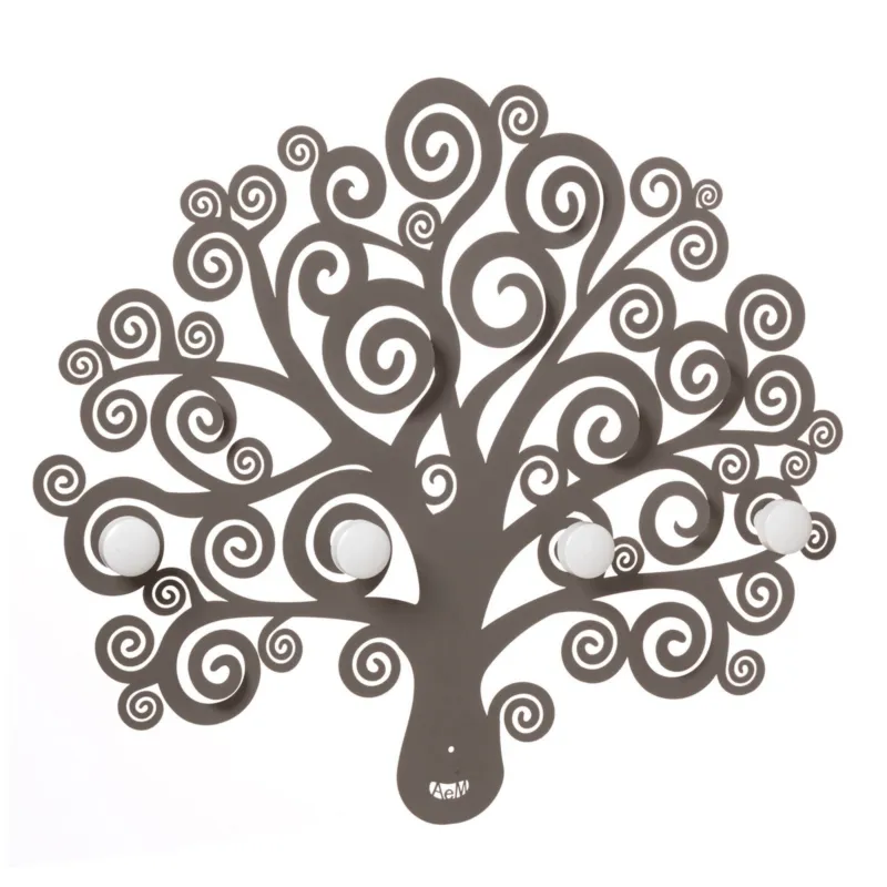 Compra Oggi Stesso Appendiabiti da parete decorativo Albero della Vita in metallo, 70X60H, Appendiabiti in ferro da parete ispirato all‘albero colore Fango Arti e Mestieri