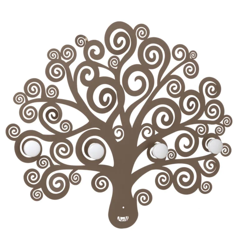 Appendiabiti da parete decorativo Albero della Vita in metallo, 70X60H,Appendiabiti in ferro da parete ispirato all‘albero colore colore Bronzo Arti e Mestieri Must-Have