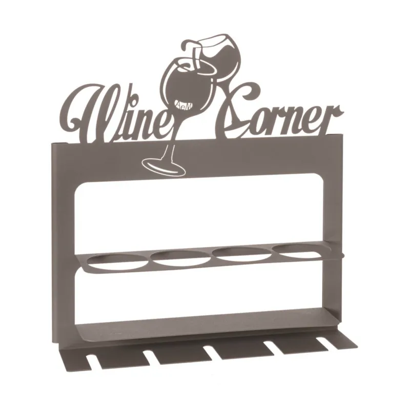 Saldi Porta bottiglie di design moderno Wine Corner in metallo, 45X10PX45H, colore Fango Arti e Mestieri