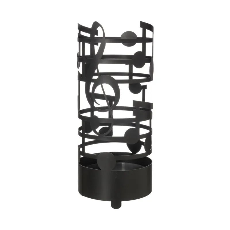 Porta ombrelli Note Musicali in metallo, d.23x54h, colore Nero Goffrato Arti e Mestieri Spedizione Espresso