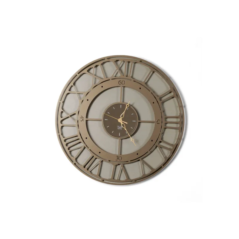 Scelto Dai Clienti Orologio Koros 50 in metallo, Un orologio circolare con numeri romani diametro.50 cm, colore Bronzo Arti e Mestieri