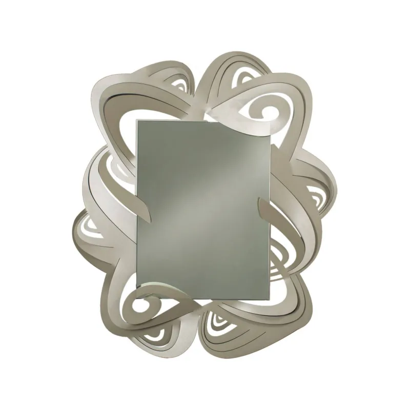 Offerta Specchio Penelope in metallo, 87x100(43x57h), colore Sabbia Arti e Mestieri