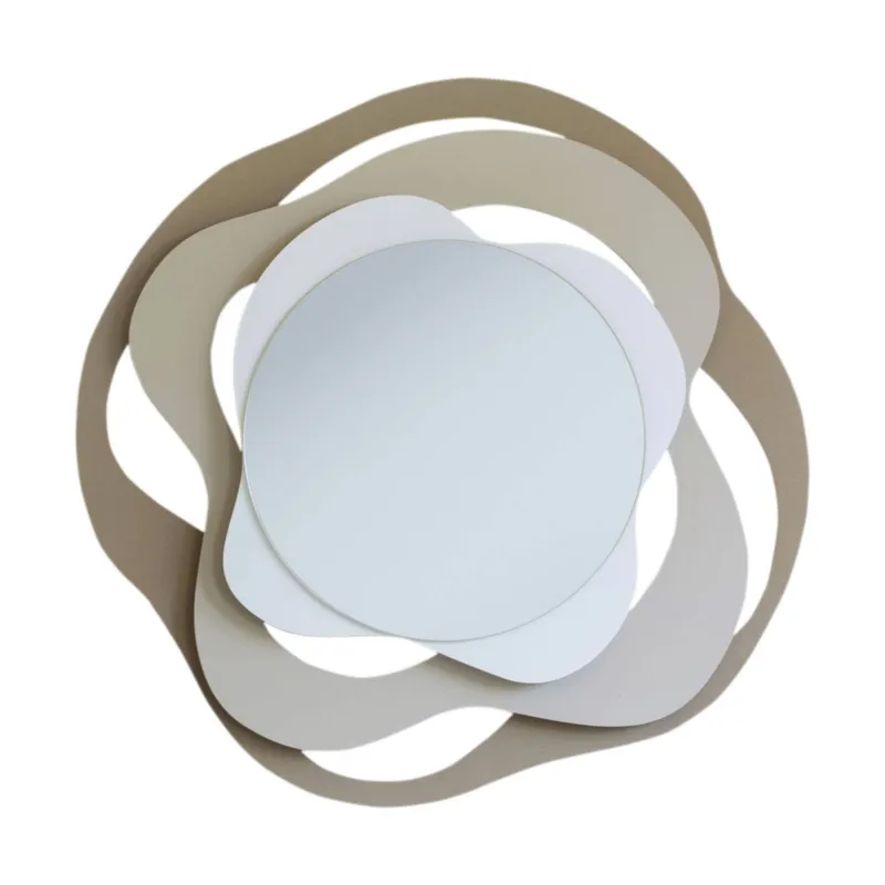 Specchio Isotta in metallo, 83x80h(d.44,5), colore Beige-nocciola-bianco Arti e Mestieri Occasione Imperdibile