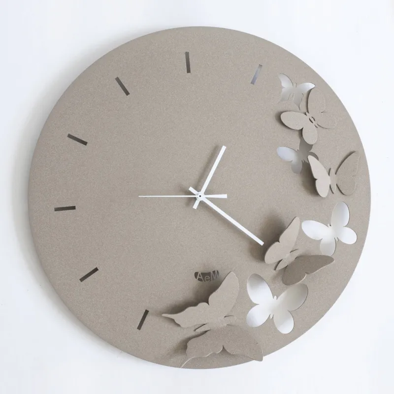 Promo Stagionale Orologio Butterfly Spring in metallo, diam.40, colore Beige Arti e Mestieri