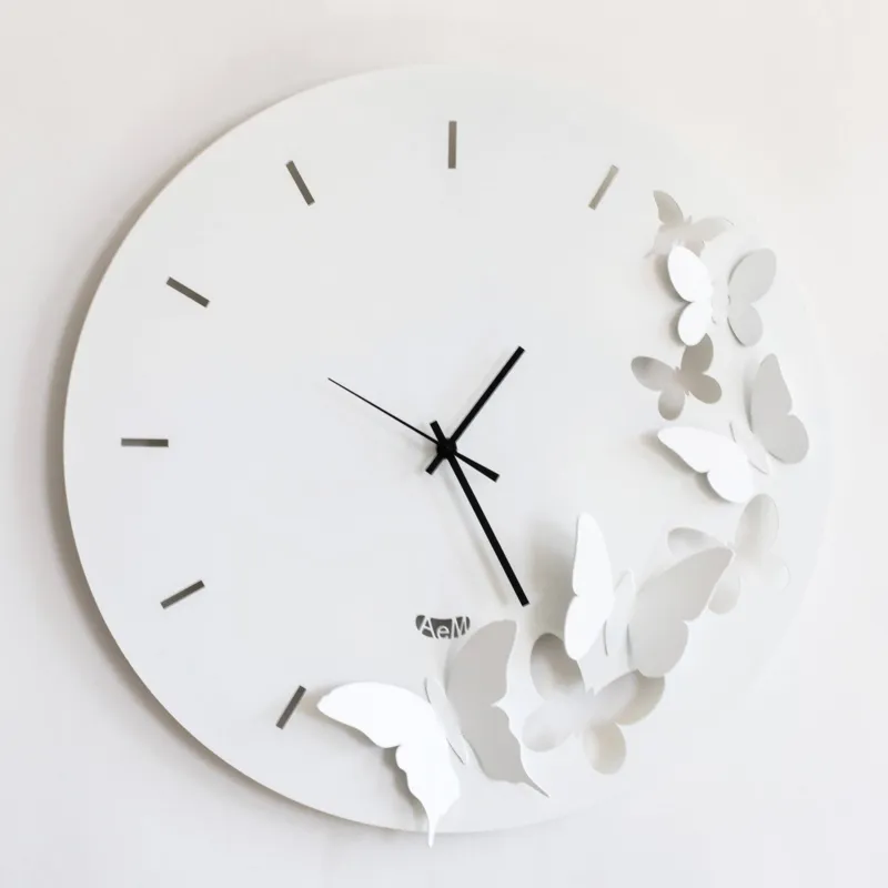 Soddisfatti O Rimborsati Orologio Butterfly Spring in metallo, diam.40, colore Bianco Neve Arti e Mestieri