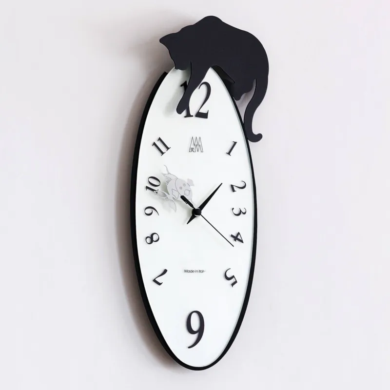Promo Stagionale Orologio Tommy parete in metallo, 17x41h, colore Nero Goffrato Arti e Mestieri