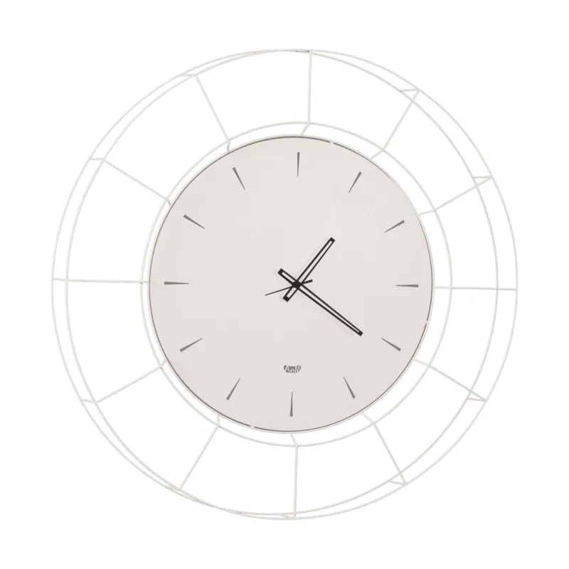 Sconto Orologio Nudo grande in metallo, diam.84, colore Bianco Neve Arti e Mestieri