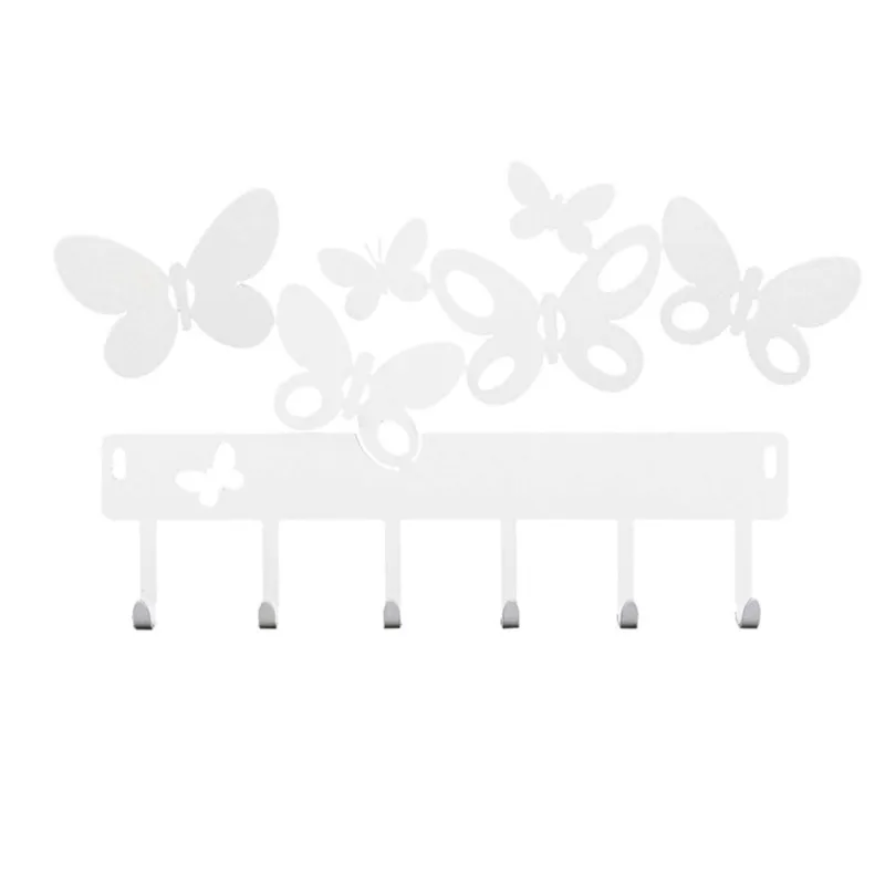 Porta Chiavi Butterfly in metallo, 31x17h, colore Bianco Neve Arti e Mestieri Promo Stagionale