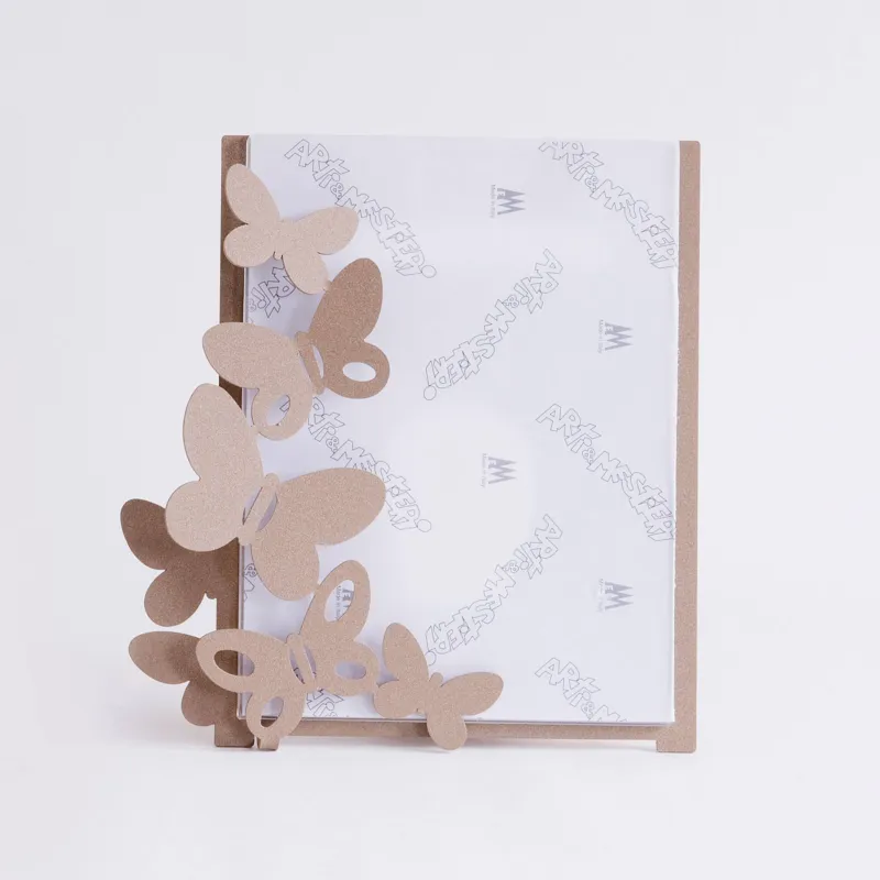 Prezzo Di Fabbrica Porta Foto Butterfly grande in metallo, dimensione 24x26h - per foto 18x24h, colore Beige Arti e Mestieri