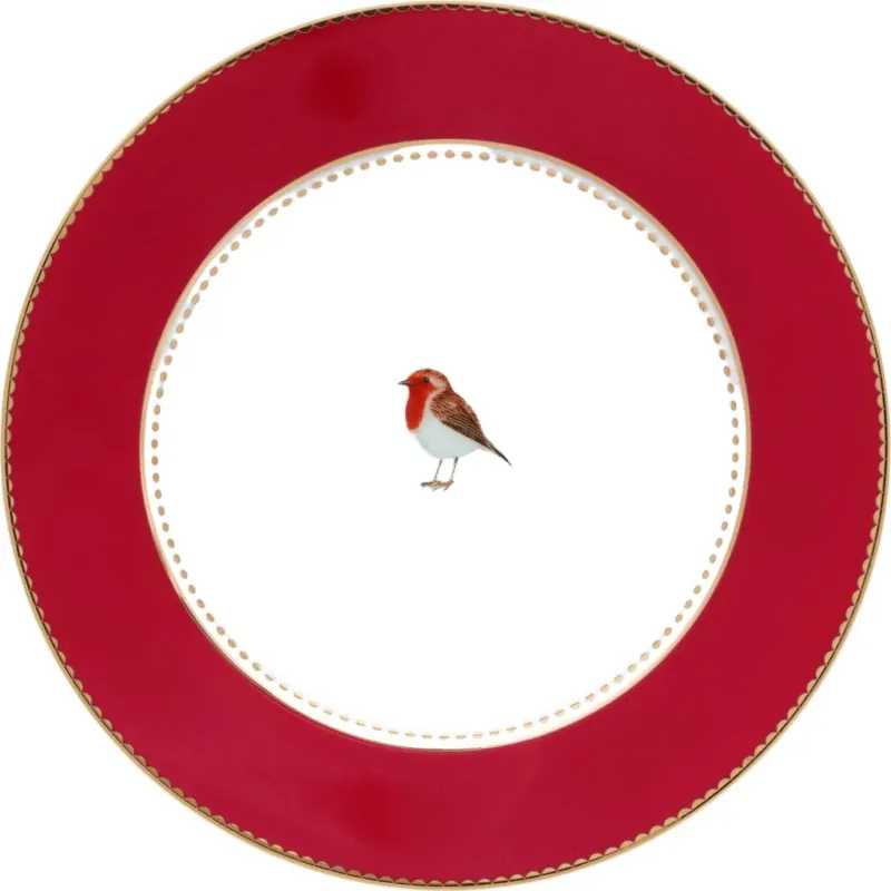 Love Birds - Piatto Rosso,17 cm Pagamento Sicuro