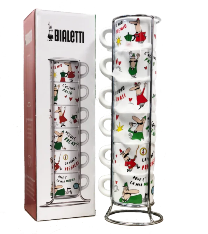 Prezzo Di Fabbrica Set 6 Tazzine Impilabili con Struttura in Metallo