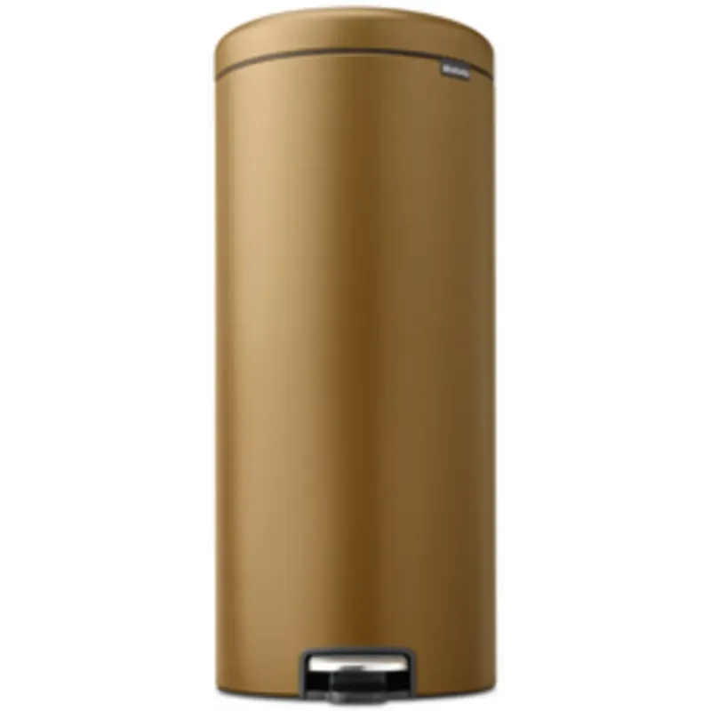 NewIcon - Pattumiera a Pedale 30 L con Inserto in Plastica,Warm Brass Offerta Del Giorno