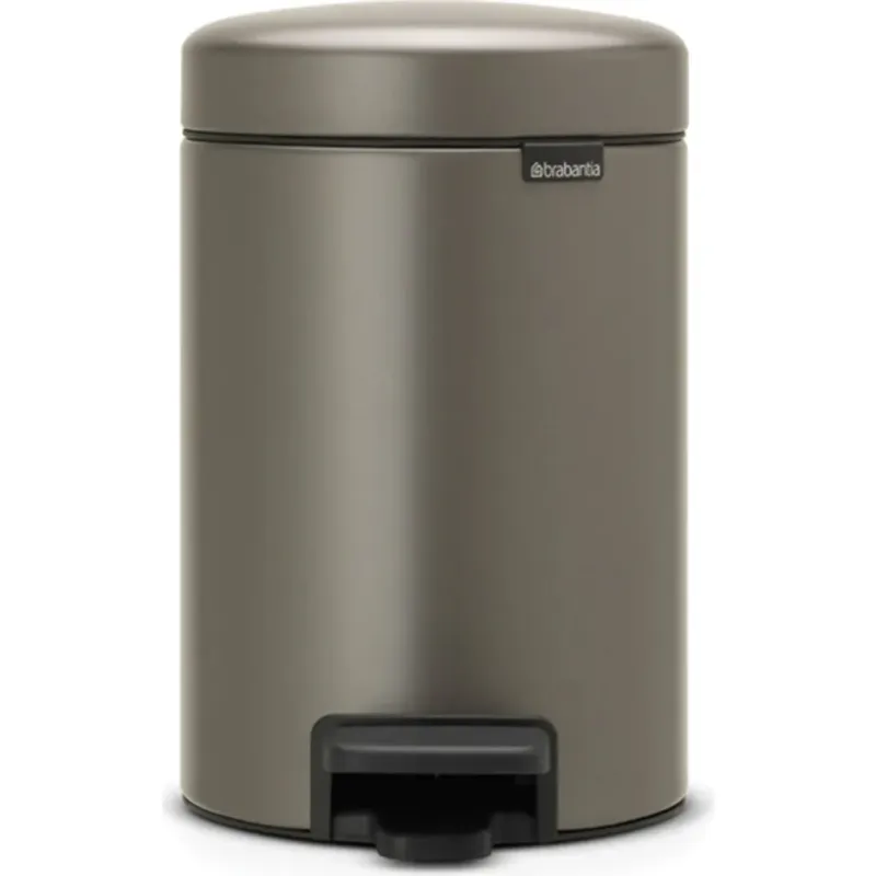 NewIcon - Pattumiera a Pedale 3 L con Inserto in Plastica,Platinum Offerta Speciale