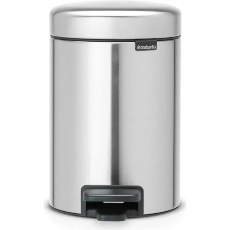 NewIcon - Pattumiera a Pedale 3 L con Inserto in Plastica,Matt Steel Fingerprint Proof Spedizione Espresso
