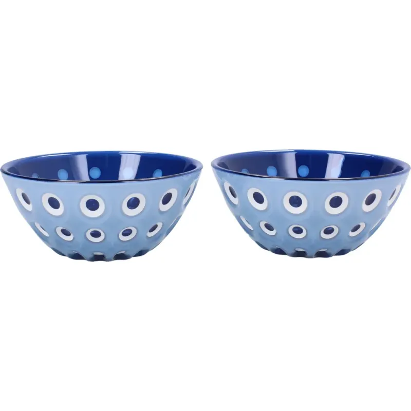 Prezzo Conveniente LE MURRINE - Set di 2 Ciotole Ø 12 cm,Light Blue/White/Blue