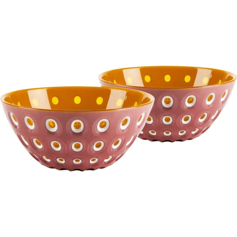 LE MURRINE - Set di 2 Ciotole Ø 12 cm,Mauve/White/Caramel Spedizione Espresso