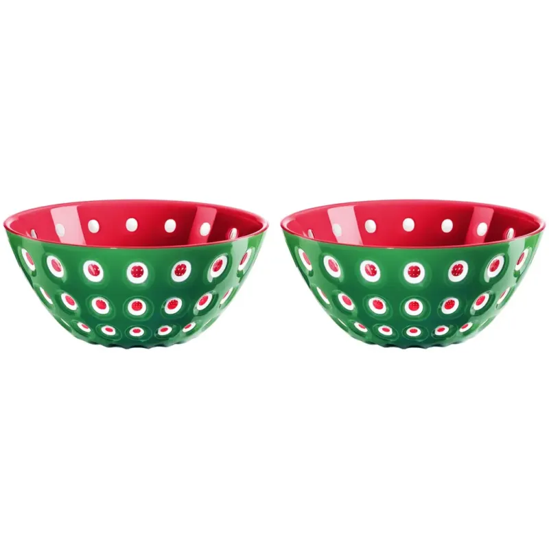 LE MURRINE - Set di 2 Ciotole Ø 12 cm,Red/White/Emerald Nuovo Arrivo