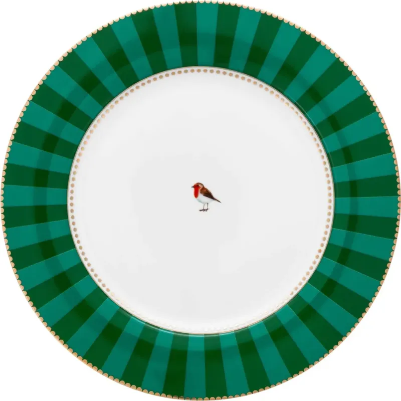 Promo Stagionale Love Birds - Piatto a Righe Green,26,5 cm