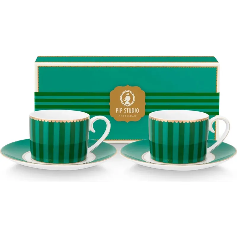 Love Birds - Tazzine con Piattino,Verde Vendita Finale