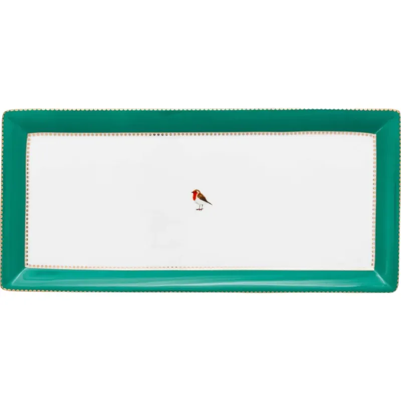 Bestseller Love Birds - Piatto da Torta Rettangolare 33,3 x 15,5 cm,Verde