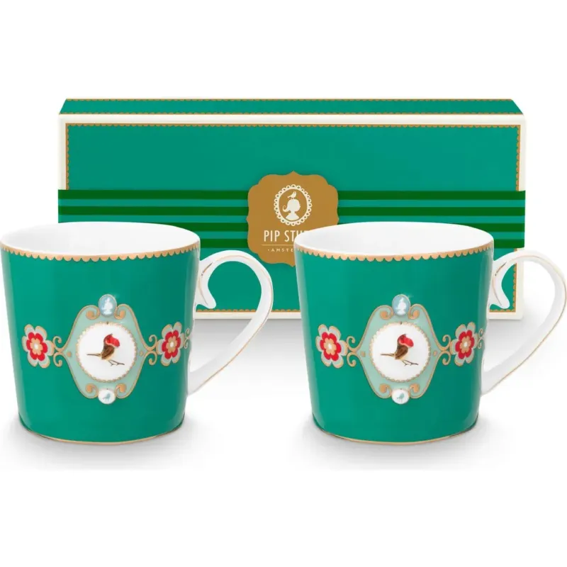 Prezzo Conveniente Love Birds - Set di Tazze,Verde