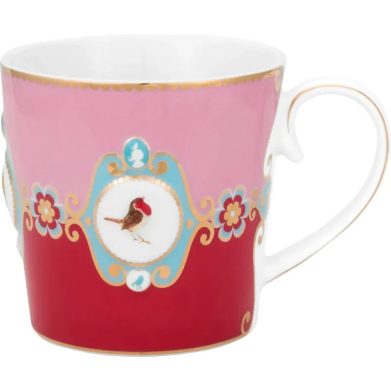 Compra Oggi Stesso Love Birds - Tazza Grande Tinta Unita,Rosso/Rosa