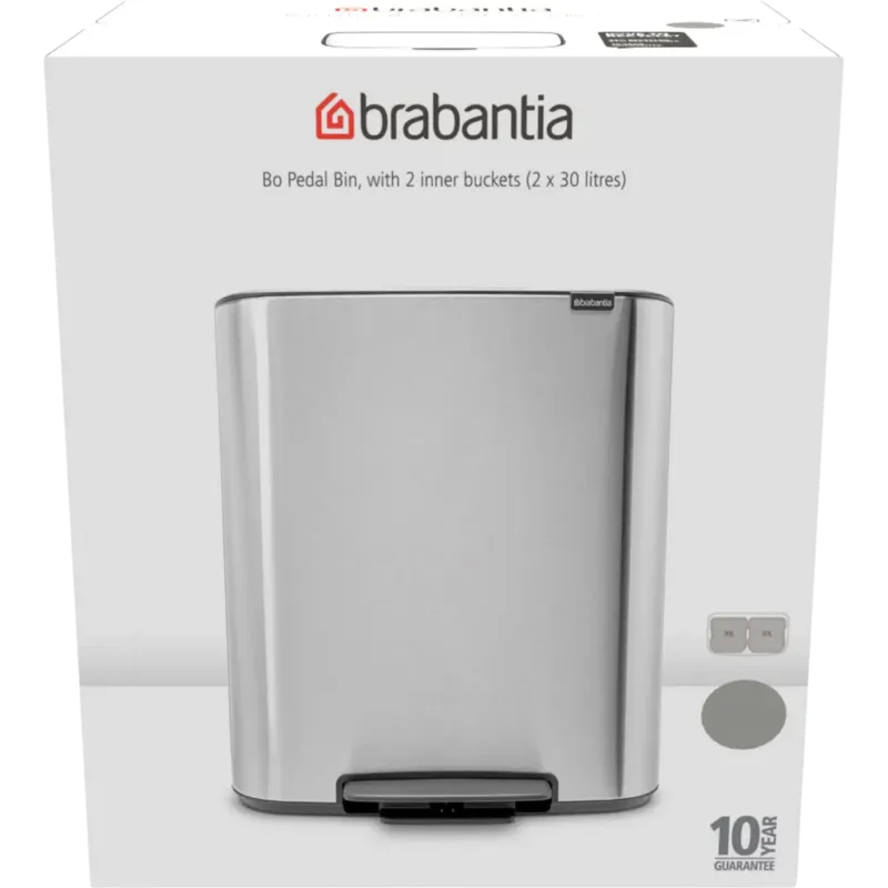 Miglior Prezzo Bo - Pattumiera 2 x 30 L,Soft Grey