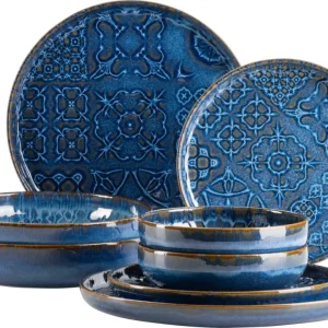 Traditional Tiles - Servizio da Tavola - 8 Pezzi, Blu Scelto Dai Clienti