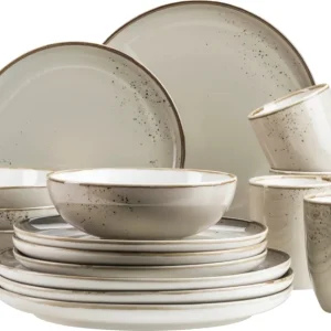 Nuova Collezione Pintar - Servizio Combinato - 16 Pezzi, Grigio Oliva