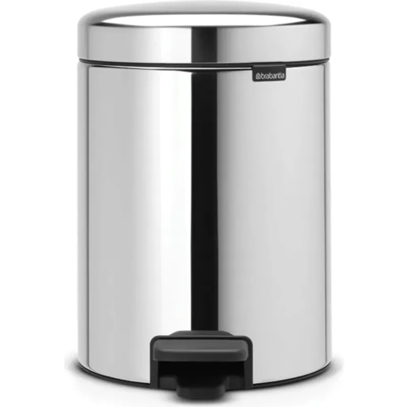 Offerta Lampo NewIcon - Pattumiera a Pedale 5 L con Inserto in Plastica,Brilliant Steel