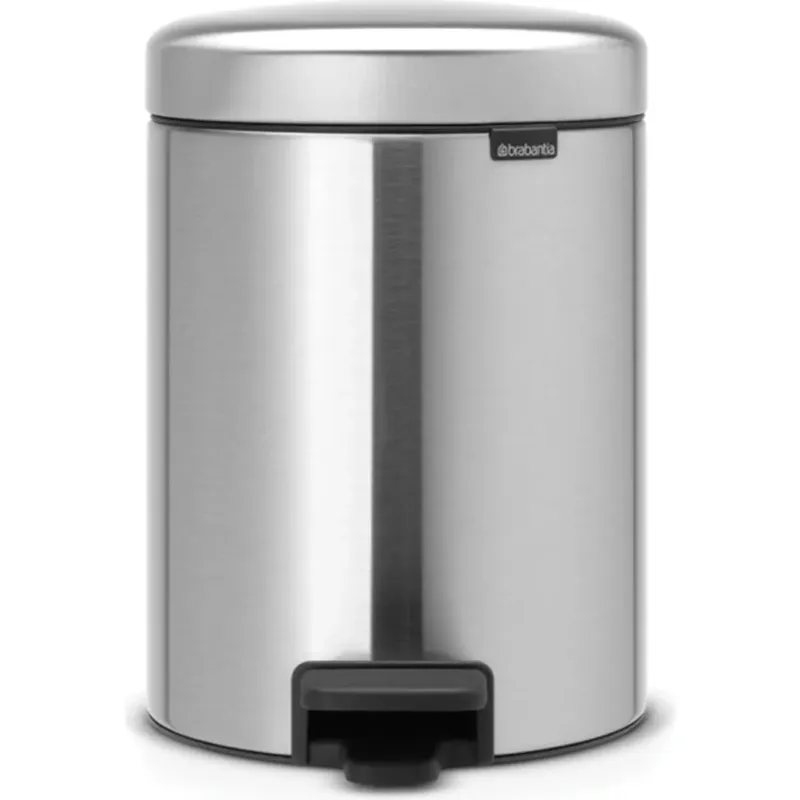 NewIcon - Pattumiera a Pedale 5 L con Inserto in Plastica,Matt Steel Super Prezzo