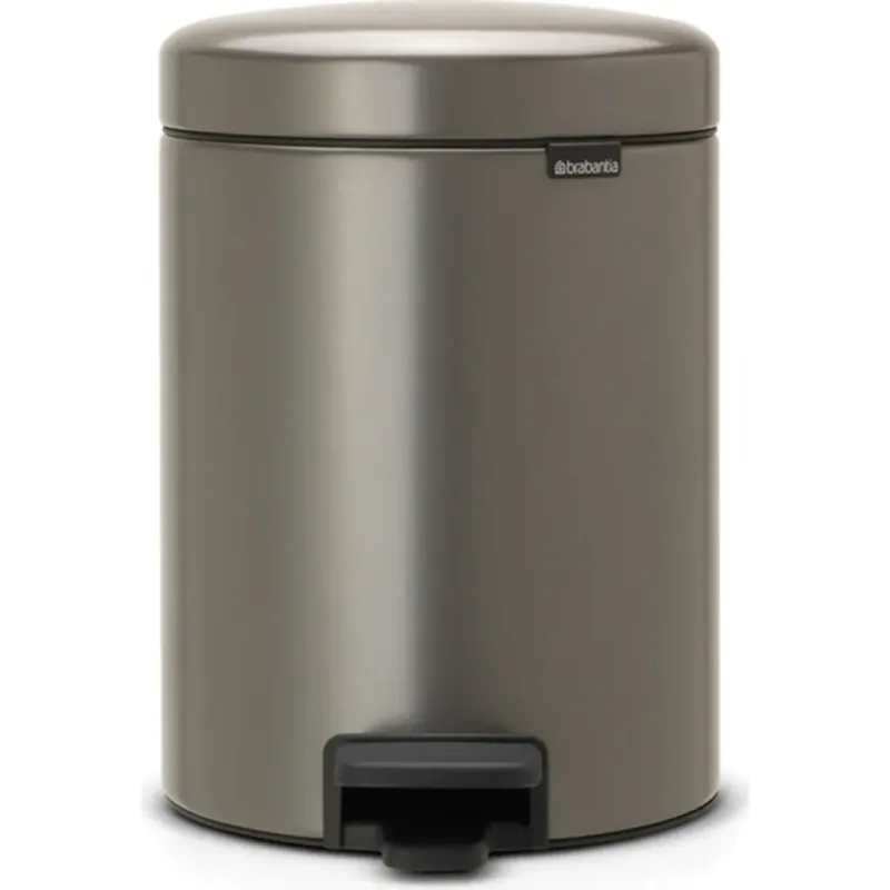 Pagamento Sicuro NewIcon - Pattumiera a Pedale 5 L con Inserto in Plastica,Platinum