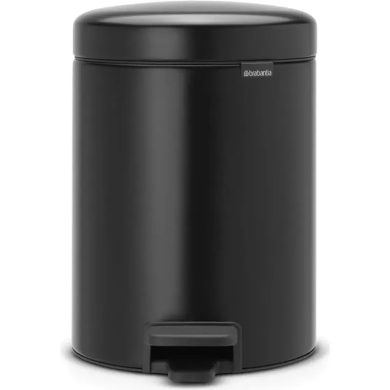 Ultima Occasione NewIcon - Pattumiera a Pedale 5 L con Inserto in Plastica,Matt Black