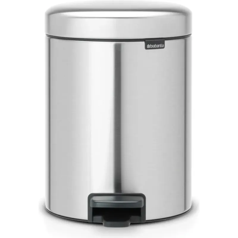 NewIcon - Pattumiera a Pedale 5 L con Inserto in Plastica,Matt Steel Fingerprint Proof Affare
