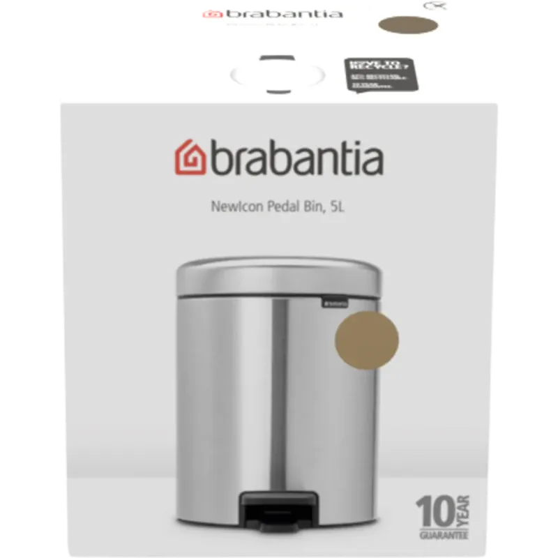 Scelto Dai Clienti NewIcon - Pattumiera a Pedale 5 L con Inserto in Plastica,Warm Brass