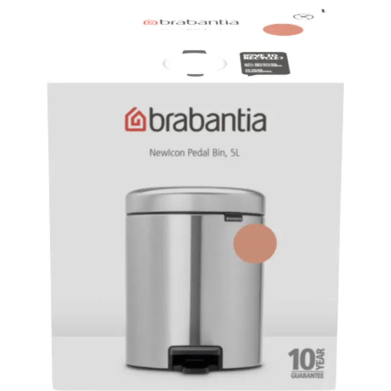 Più Venduto NewIcon - Pattumiera a Pedale 5 L con Inserto in Plastica,Warm Copper