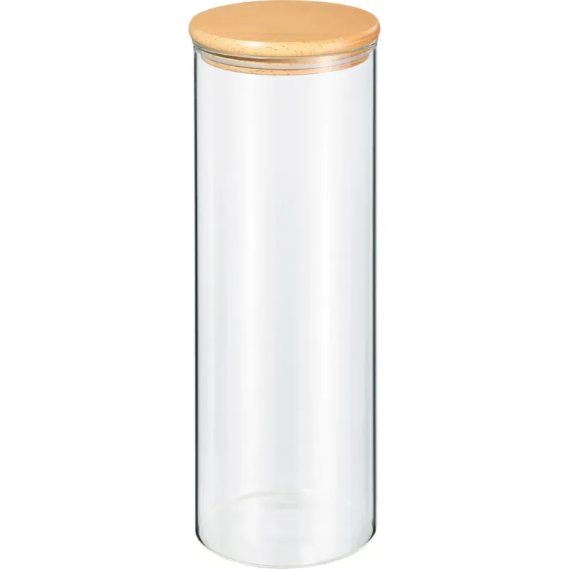 Contenitore in Vetro con Coperchio in Legno,2000 ml Offerta Speciale