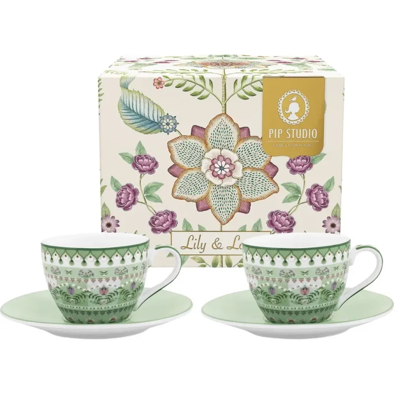 Direttamente Dal Produttore Lily & Lotus - Tazzine con Piattino - Set di 2 Pezzi,Verde chiaro