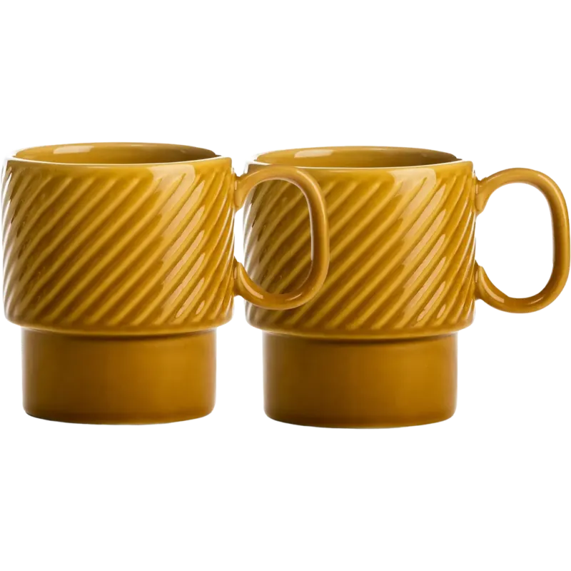 Coffee & More - Set di 2 Tazzine da Caffè,Yellow Sconto