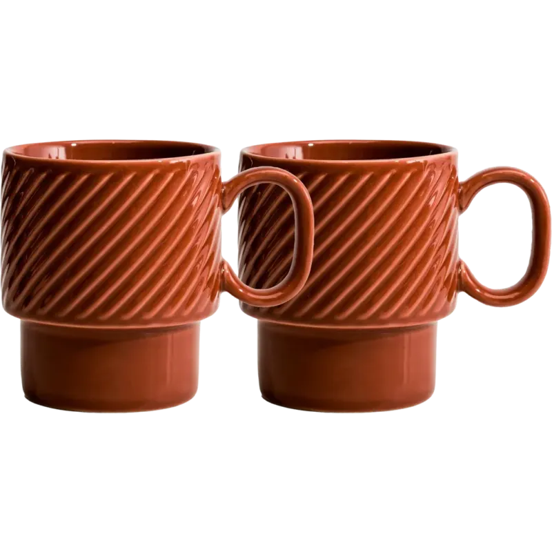 Coffee & More - Set di 2 Tazzine da Caffè,Terracotta Prezzo Basso